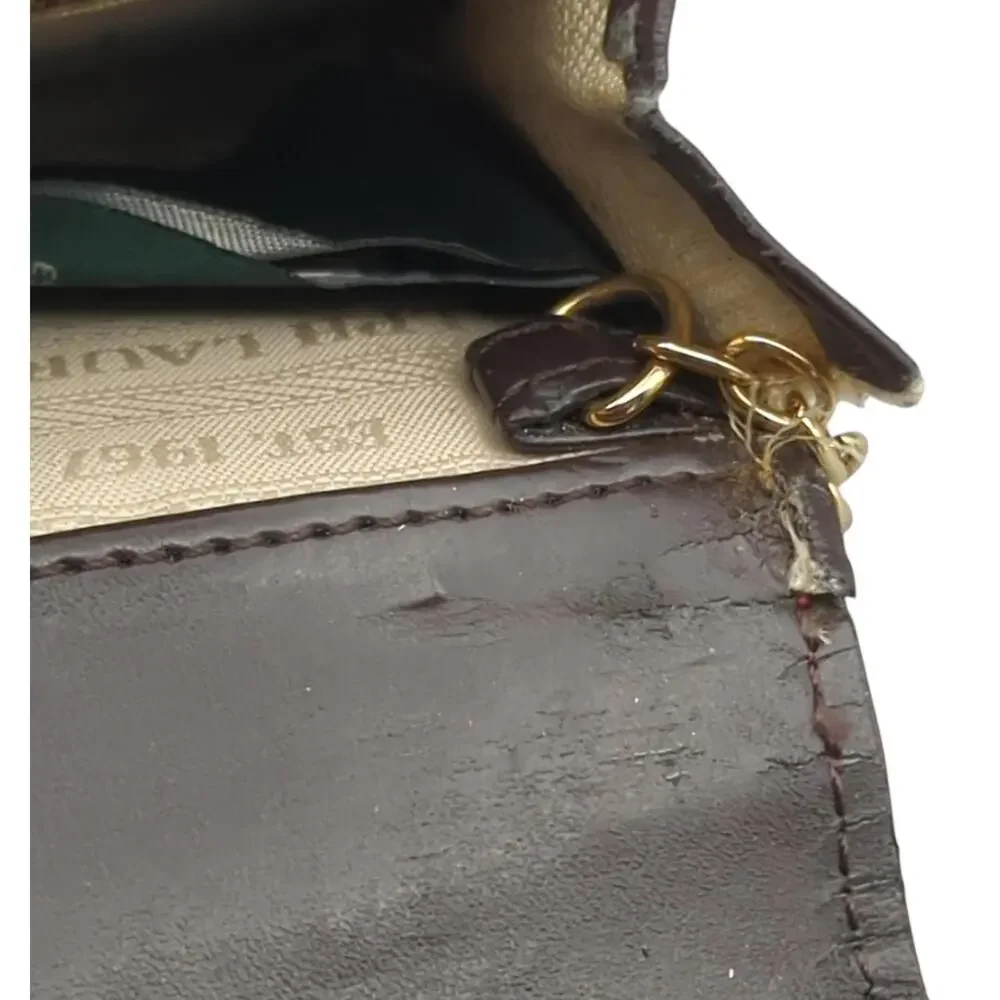 Lauren‎ Ralph Lauren Wallet Card Holder Red Croc Snap Close Wallet Change Purse